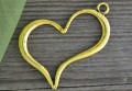 {20804} Zawieszka duża serce w kolorze starego złota 2szt