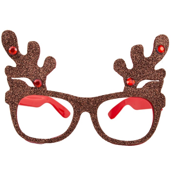 [s20021] Okulary z brokatowymi rogami renifera