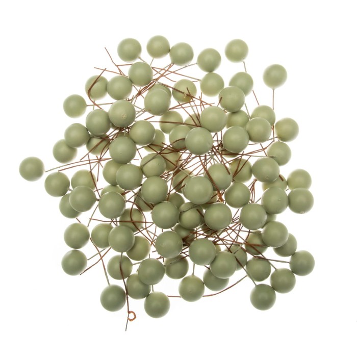 [608161] Kulki na druciku matowe pistacjowe