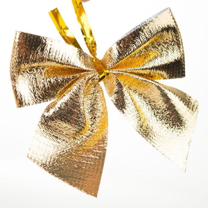 [6801100] Kokardki złote z drucikiem 12szt