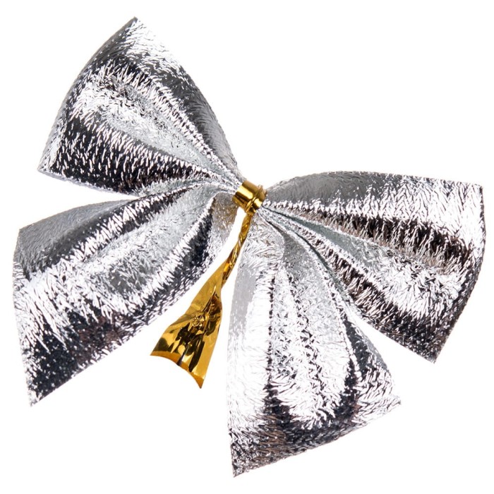 [680214] Kokardki srebrne z drucikiem 12szt