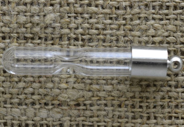 61499 Forma szklana klepsydra z korkiem i krawatką 35*6mm