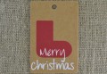[ś07403] Papierowe metki do biżuterii z nadrukiem 75*50mm "Merry christmas" skarpeta