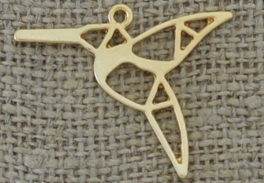 Zawieszka mała ptak origami kolor złota