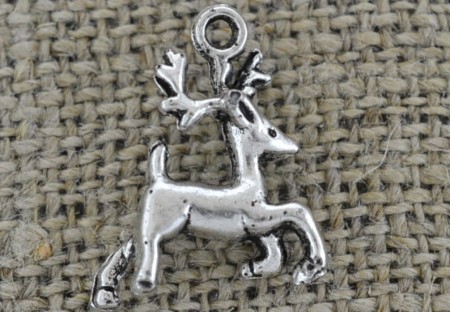 [ś07221] Zawieszka renifer 21*16mm srebro 2szt