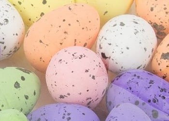 [w13015] Jajka styropianowe nakrapiane 3x4cm kolorowe 24szt