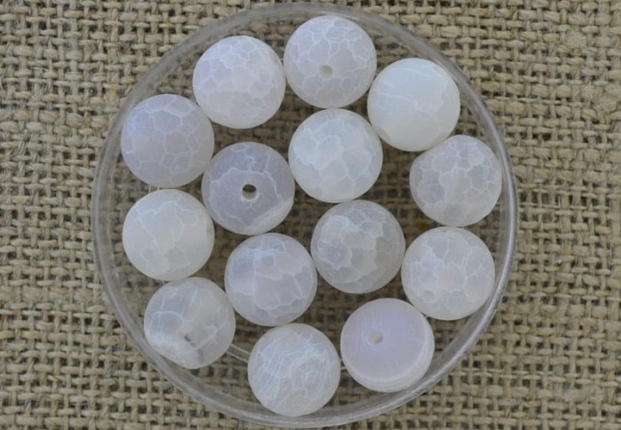 [240249] Kamień naturalny agat 10mm biały