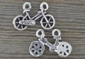 307222 Zawieszka mała rower w kolorze srebrnym 2szt