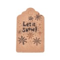 [ś07191] Metki papierowe z nadrukiem let it snow brązowe 2szt