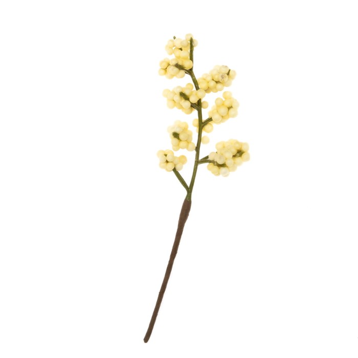 [608155] Gałązka z dużymi kuleczkami kremowożółta