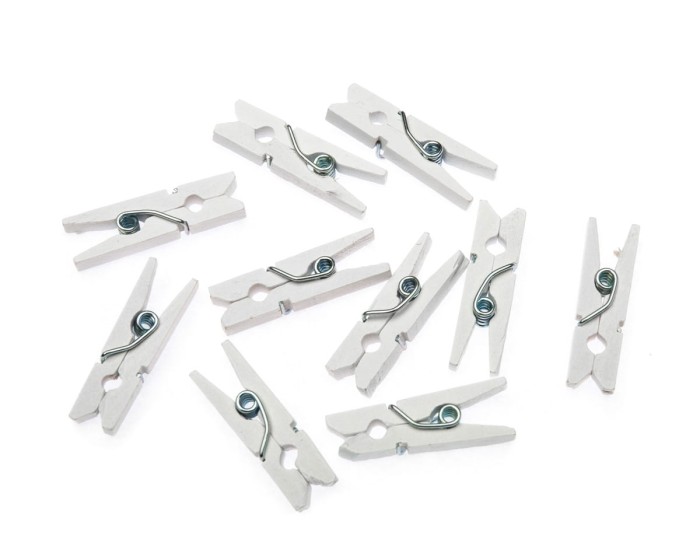 [171101] Klamerki drewniane 2,5cm białe 100szt