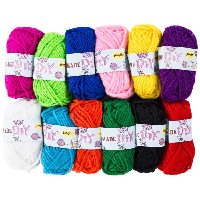 [74016] Zestaw kolorowych włóczek 10szt