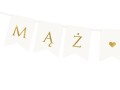 [d0108] Baner ślubny złoty napis MĄŻ ŻONA