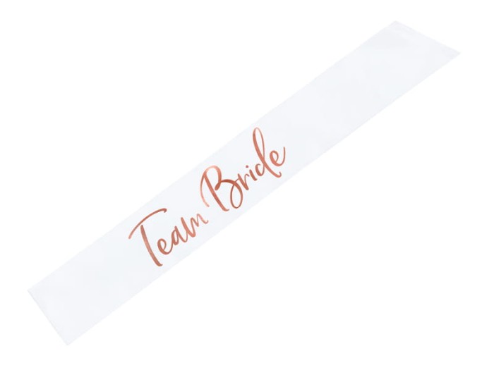 [d0506] Szarfa satynowa Team Bride różowe złoto