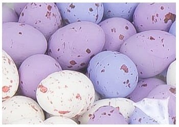[w14003] Jajka styropianowe nakrapiane 40x60mm biało-fioletowe