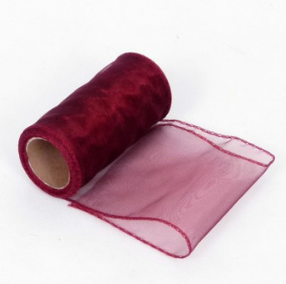 [821046] Organza obszyta na rolce 12cm 9m BLACK RED