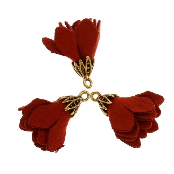 [521095-21] Zawieszka welurowa frędzel czerwony