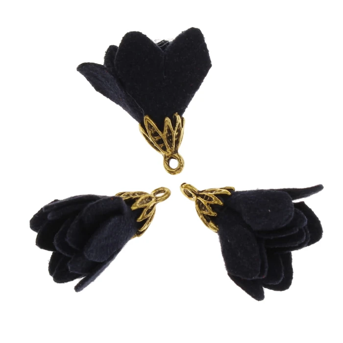 [521095-20] Zawieszka welurowa frędzel czarnogranatowy