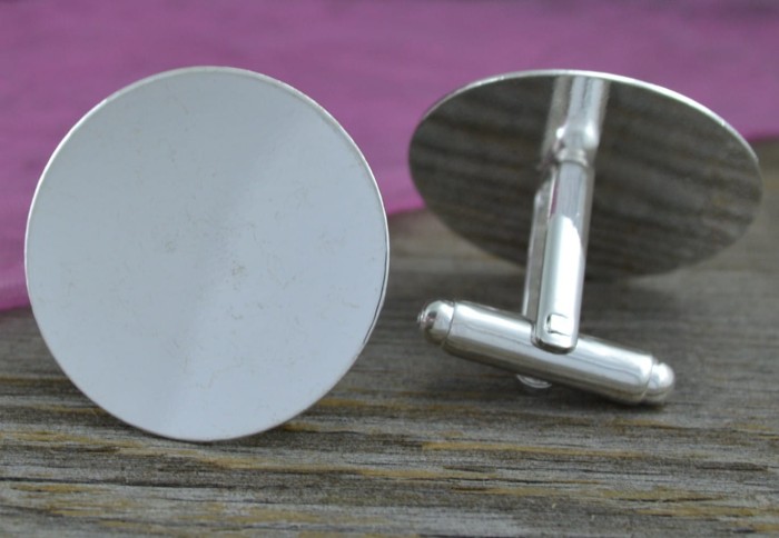 [31732b] Bazy spinek do mankietów srebrne 25mm II GATUNEK