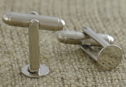 [31720b] Bazy spinek do mankietów srebrne kaboszon 8mm II GATUNEK