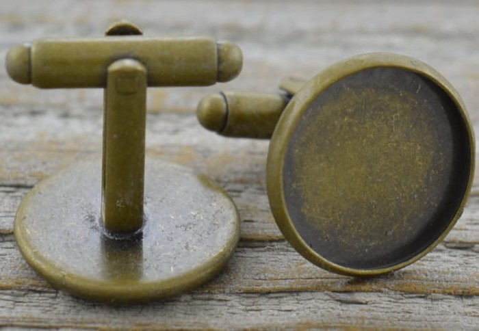 [11704b] Bazy spinek do mankietów brąz na kaboszon 16mm II GATUNEK