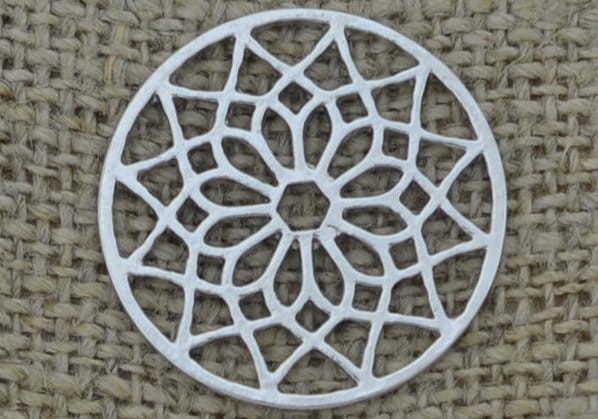 Element ozdobny ażurowy srebrny 25mm