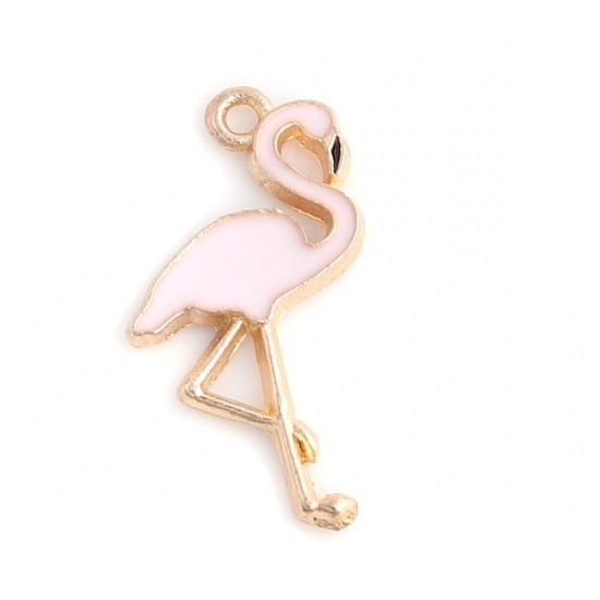 [70753] Zawieszka emaliowana flaming jasnoróżowy