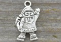 ś07135 Zawieszka Mikołaj 23*12,5mm w kolorze starego srebra 2szt