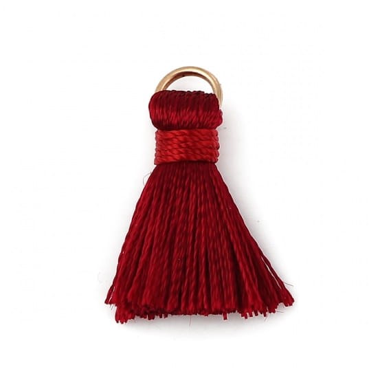 [207235] Zawieszka frędzel w kolorze bordowym