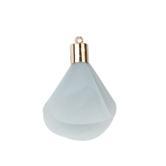 [207247] Zawieszka frędzel z organzy błękitny