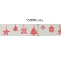 [ś07251] Wstążka bawełniana 16mm zawieszki świąteczne 50cm