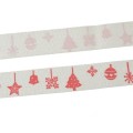 [ś07251] Wstążka bawełniana 16mm zawieszki świąteczne 50cm