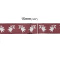 [ś07260] Wstążka bawełniana bordowa 16mm dzwoneczek 50cm