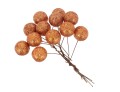 [680143] Kulki brokatowe na druciku 2,5cm 12szt miedziane