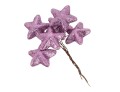 [680149] Gwiazdki brokatowe na druciku 4,5cm 6szt wrzosowe