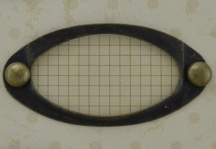 k0603 Ramka na etykietę owalna 40*20mm w kolorze brązu