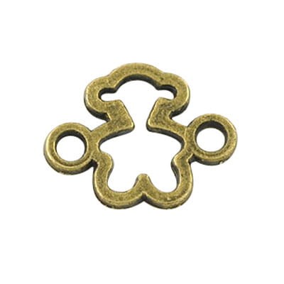 [11241] Łącznik ozdobny mały miś kolor brązowy 5szt