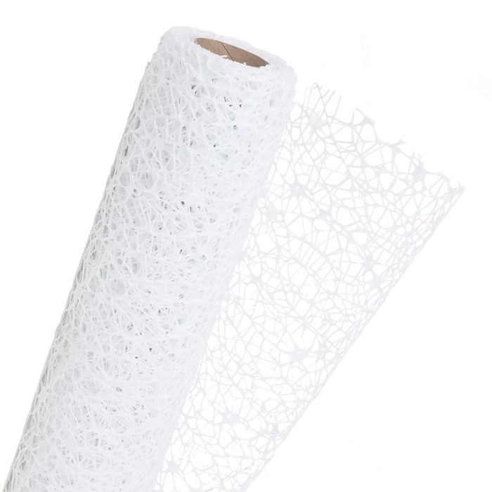 [821p004] Siatka dekoracyjna koronkowa biała 50cm 5m
