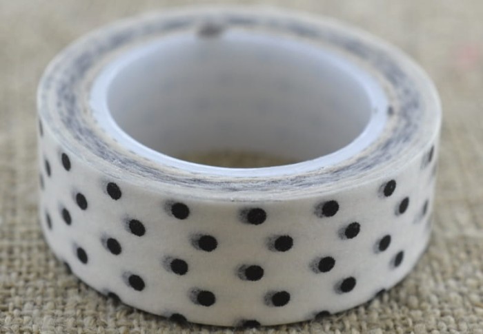 606010 Taśma papierowa samoprzylepna washi tape biała 10m