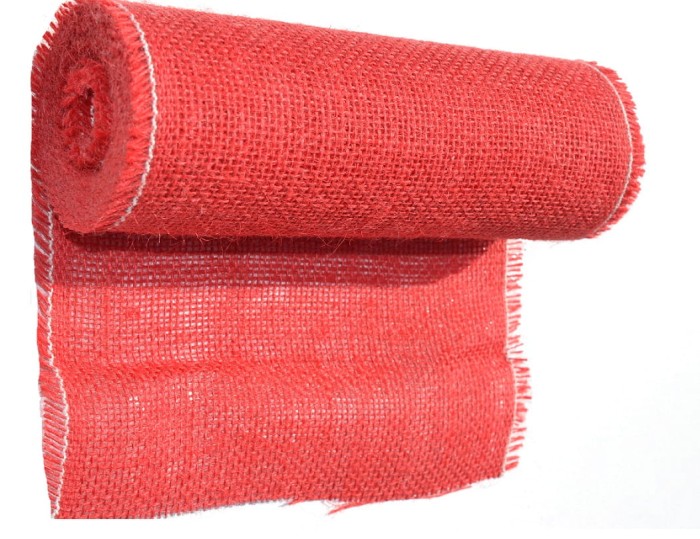 [74157] Tkanina jutowa czerwona 20cm 5mb