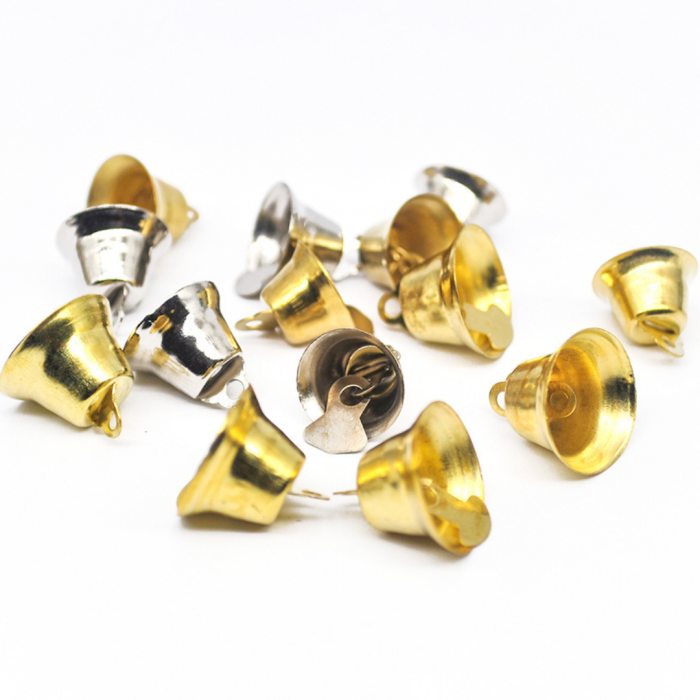 [00731] Zawieszki dzwoneczki 2cm złote i srebrne 10szt