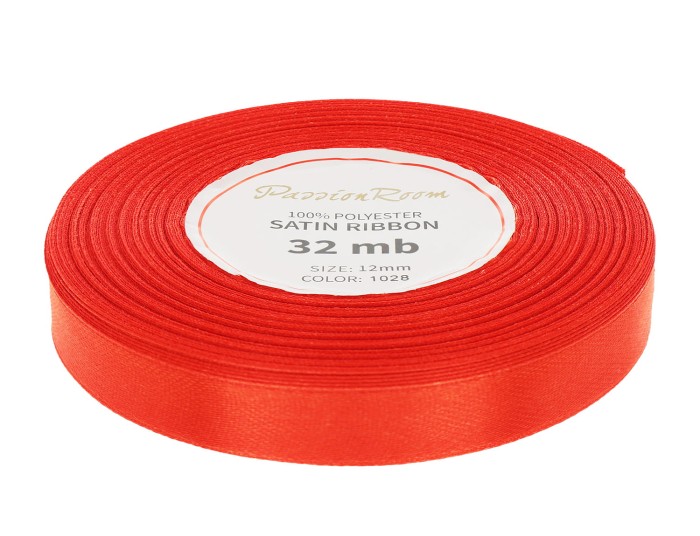 [812084] Wstążka satynowa 12mm 32mb marchewkowa