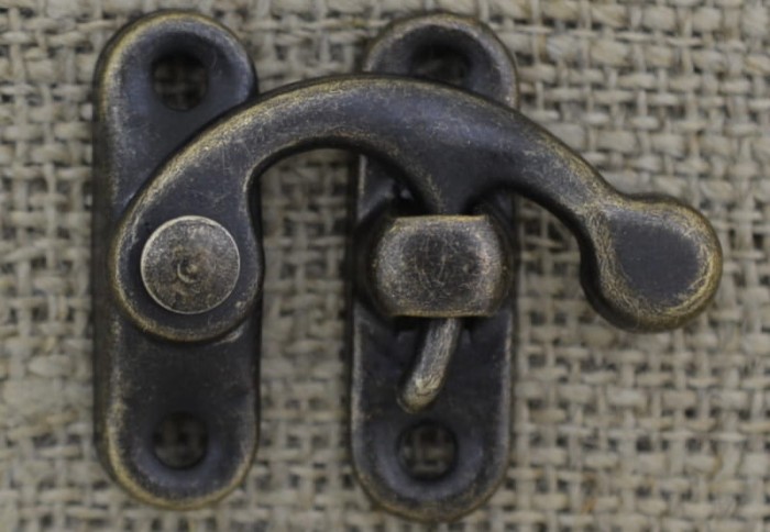 [k0808] Duże zamknięcie do szkatułki brąz 43*37mm