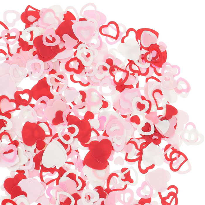 [55505] Cekiny konfetti serduszka różowe i białe