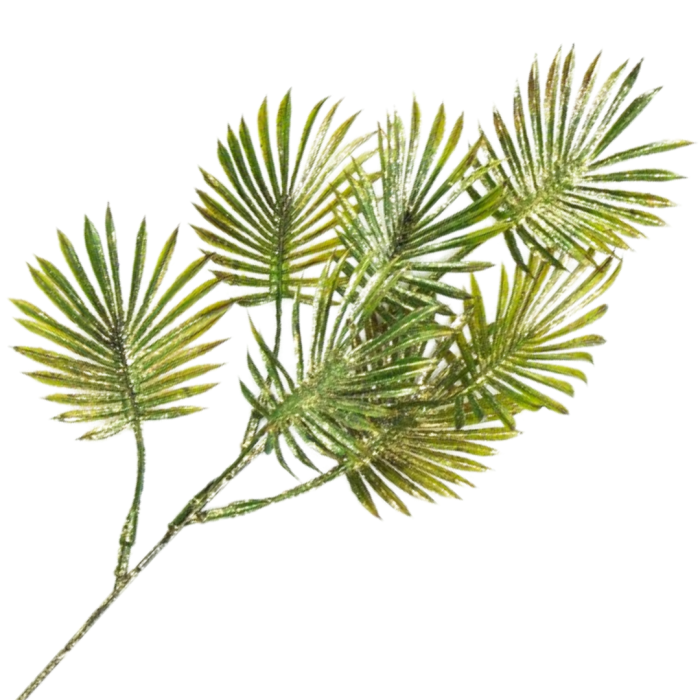 [680450] Gałązka złocona liście palmy 50cm