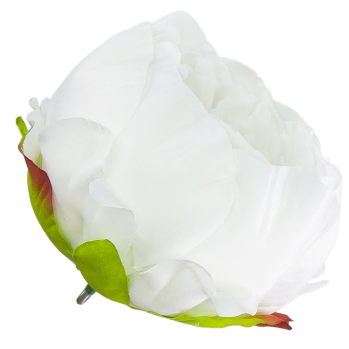 [w0351] Główka kwiatowa peonia duża 9cm biała
