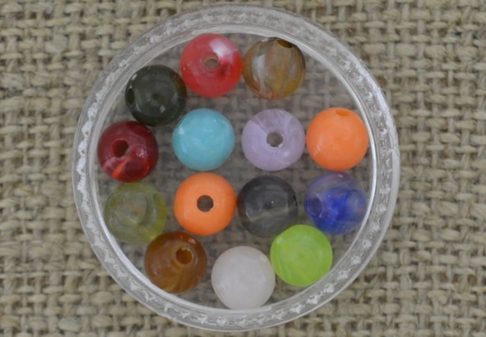 Koralik akrylowy perełka gładka 6mm mix 30szt