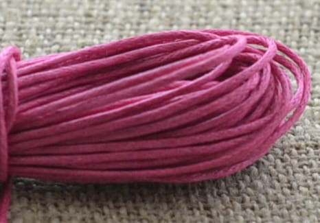 [71702] Sznurek woskowany malinowy 1mm 7 metrów