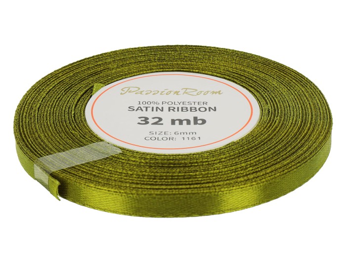 [86036] Wstążka satynowa 6mm 32mb khaki