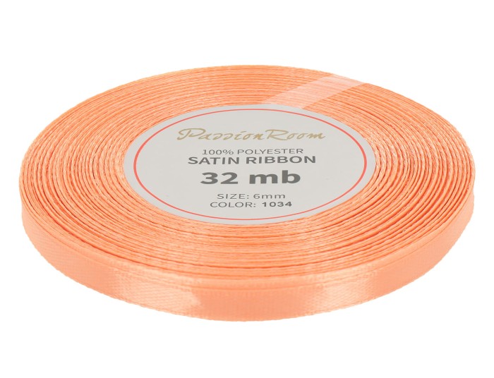 [86082] Wstążka satynowa 6mm 32mb łososiowa jasna